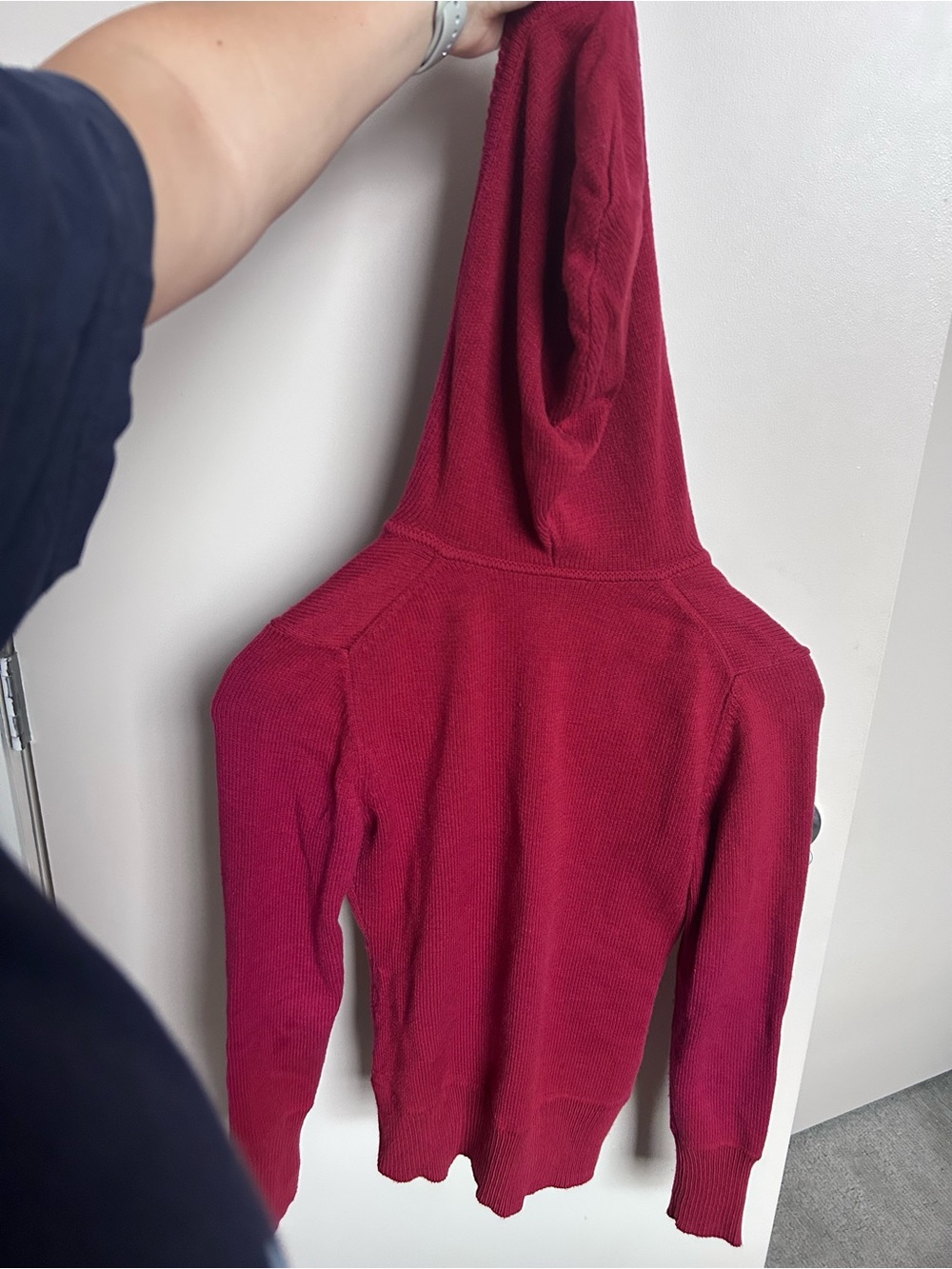 LOFT Raspberry V-Neck Knit Sweater - Picture 3 of 3